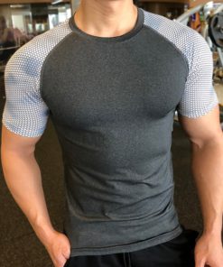 Bqodqo Men Running Compression T-shirt