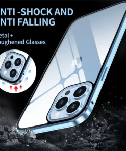 Metal Frame Tempered Glass Case For iPhone