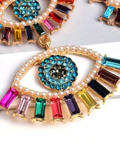 Devil’s Eye Long Pearl Earrings