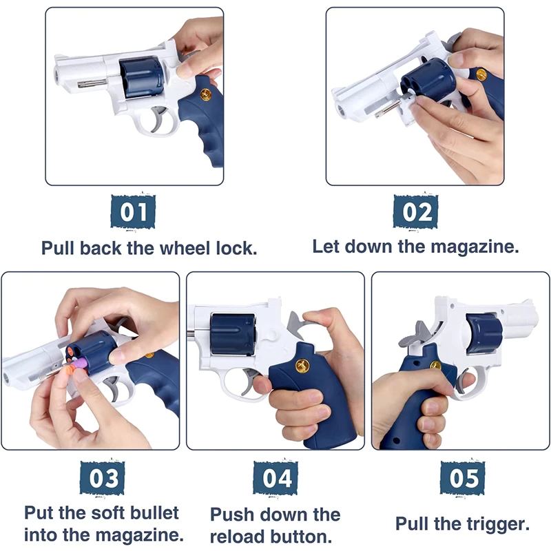 New Glock Toy Revolver Soft Bullet Gun Model
