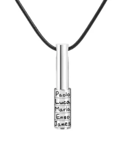 Engraved Family Name Bar Necklace
