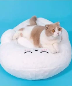 Round Plush Cat Bed