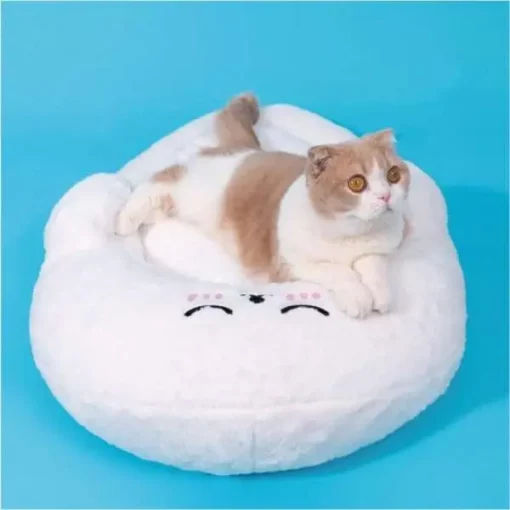 Ümmargune plüüsist kassi voodi