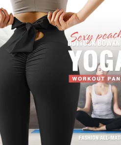 Sexy Peach Buttock Bowknot Yoga Pants