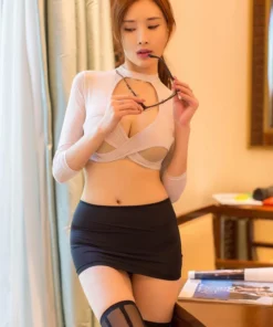 Sexy Secretary Uniform Thong Skirt