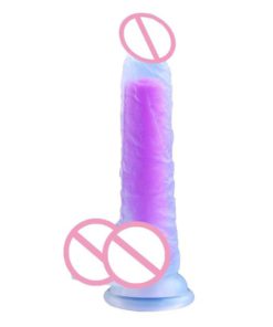 Soft Silicone Rainbow Dildo With Suction Cup