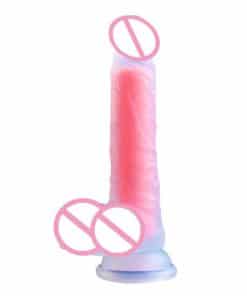 Soft Silicone Rainbow Dildo With Suction Cup