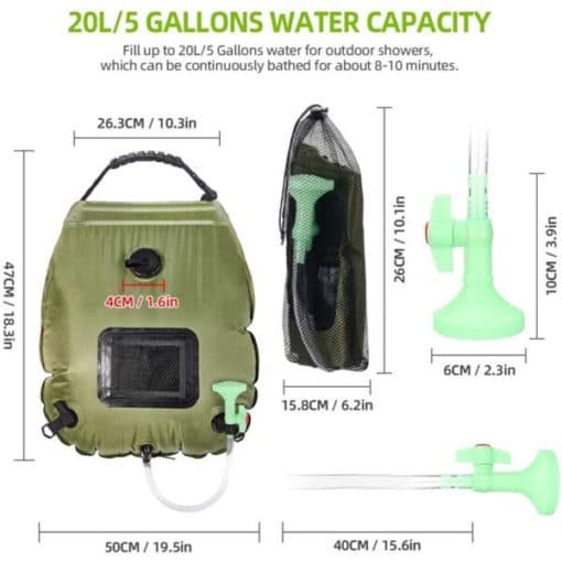 Ang Solar-Powered Portable Travel Heated Shower Bag