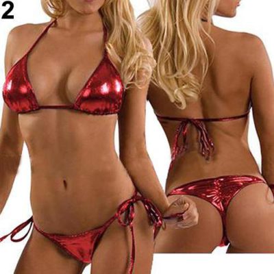 Women's Fashion Metallic Extreme Bikini