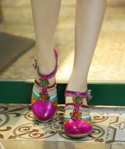 Bohemian Retro Leather Flower Hollow Out Sandals