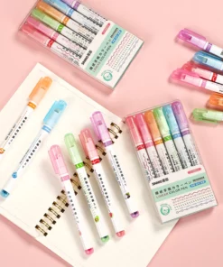 Dual Tip Pens with 6 Different Curve Shapes Fine Tips (6 PCS)