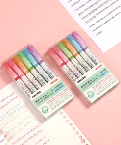 Dual Tip Pens with 6 Different Curve Shapes Fine Tips (6 PCS)