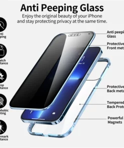 Metal Frame Tempered Glass Case For iPhone