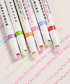 Dual Tip Pens with 6 Different Curve Shapes Fine Tips (6 PCS)