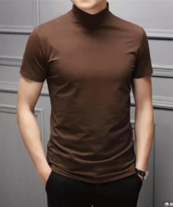 Men's High Neck Slim Fit T Shirt
