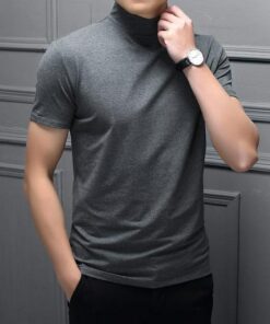 Men's High Neck Slim Fit T Shirt