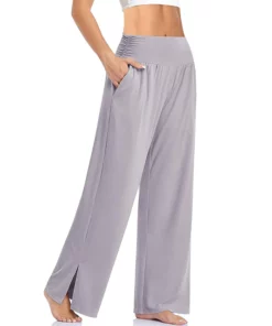 Women's Wide Leg Casual Loose Yoga Sweatpants Home Comfort Pajama Pants With Pockets