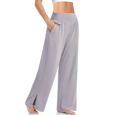 Women's Wide Leg Casual Loose Yoga Sweatpants Home Comfort Pajama Pants With Pockets