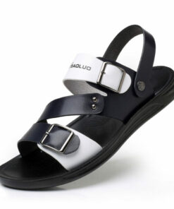 Summer Fashion Breathable Leather Men Beach Slippers