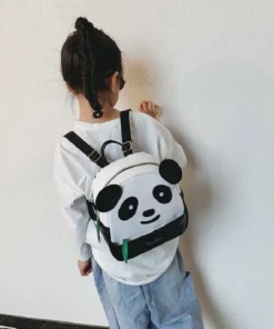 Polyester Cute Panda Backpack For School & Trips