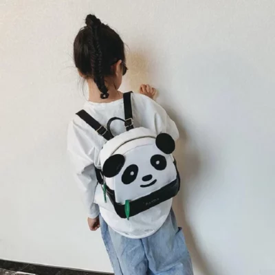 Polyester Cute Panda Backpack For School & Trips