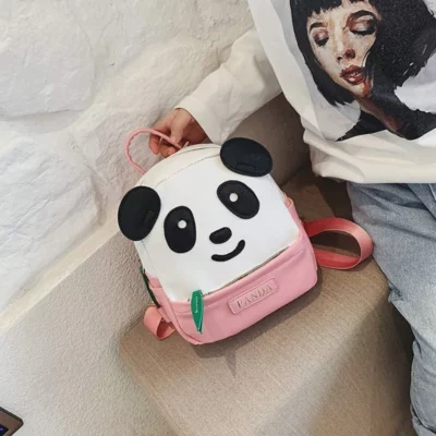 Polyester Cute Panda Backpack For School & Trips
