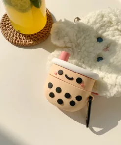 Cute Boba AirPod Case With Keychain