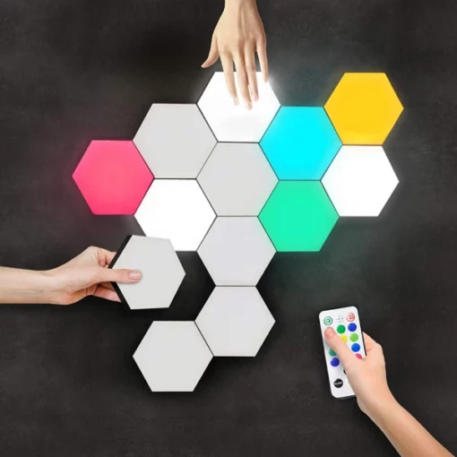 Multicolor Touch Sensitive Hexagon Lights para sa Wall, Room, ug Office