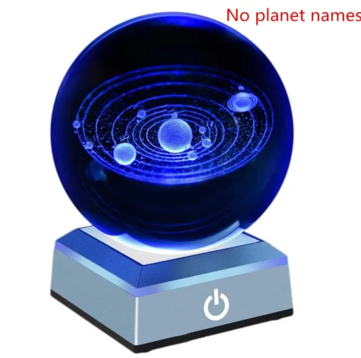 Bóla de cristal do sistema solar sen nomes de planetas