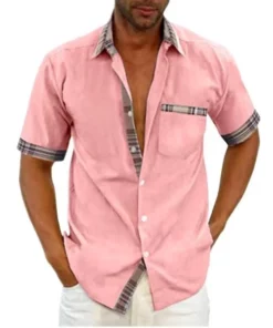 Men’s Casual Plaid Summer Linen Shirt
