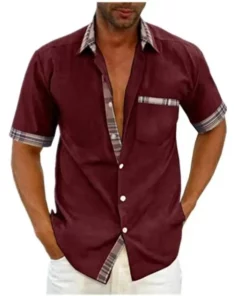 Men’s Casual Plaid Summer Linen Shirt