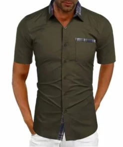 Men’s Casual Plaid Summer Linen Shirt