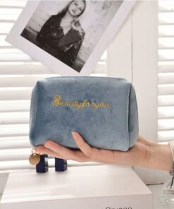 Flannel Embroidered Clutch Bag Cosmetic Bag
