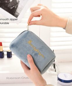 Flannel Embroidered Clutch Bag Cosmetic Bag