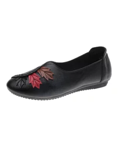 Women's Embroidered Low Heel Slip On Shoes