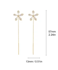 Shiny Fringe Flower Earrings