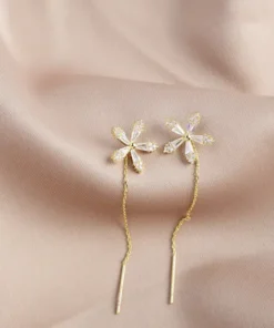 Shiny Fringe Flower Earrings