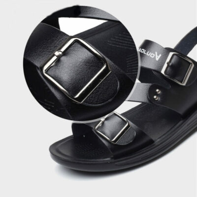 Summer Fashion Breathable Leather Men Beach Slippers