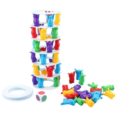 Penguin Tower Collapse Balance Toy