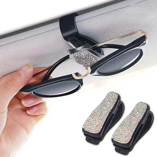 Автомобильный козырек для солнцезащитных очков с бриллиантами