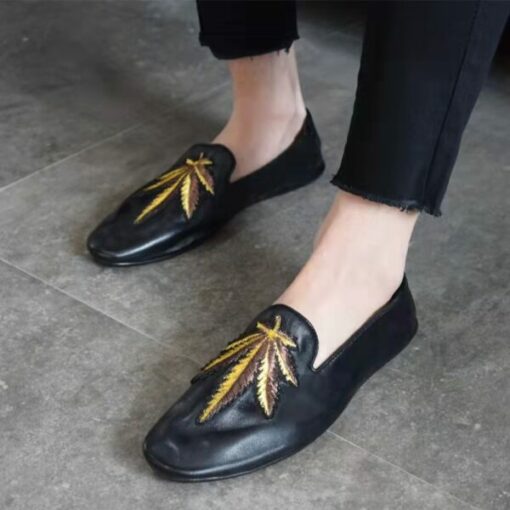 Japanese Style Casual Leather Slip On Shoes