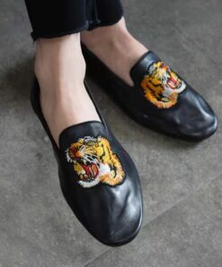 Japanese Style Casual Leather Slip On Shoes
