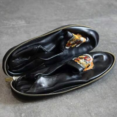 Japanese Style Casual Leather Slip On Shoes
