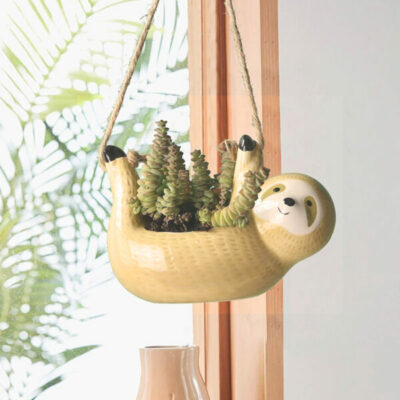 Ceramic Hanging Flower Plant Sloth Pot
