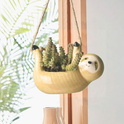 Ceramic Hanging Paj Tsob Ntoo Sloth Pot