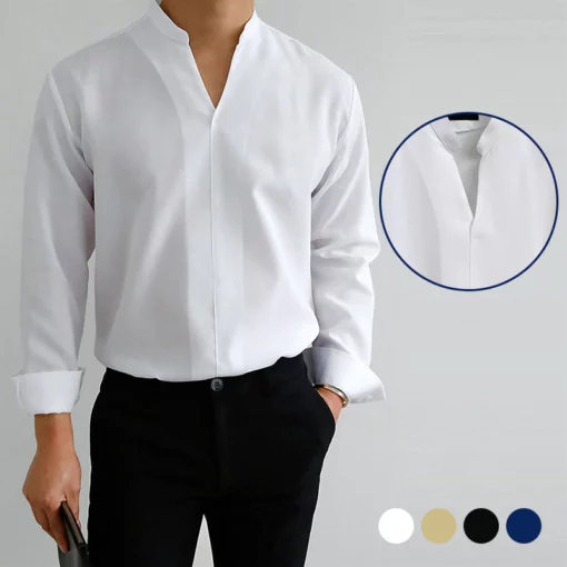 Camisa casual de deseño sinxelo de caballero