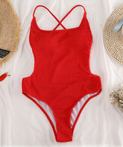 Sexy Backless Cross Back One Piece Swimsuit
