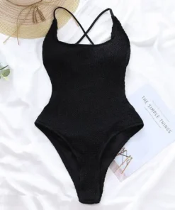 Backless One Piece High Cut Swimwear