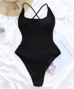 Sexy Backless Cross Back One Piece Swimsuit