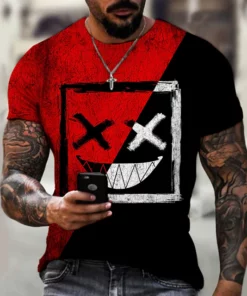 Men's T-Shirt 3D Print Graphic Optical Illusion Plus Size Short Sleeve Casual Tops